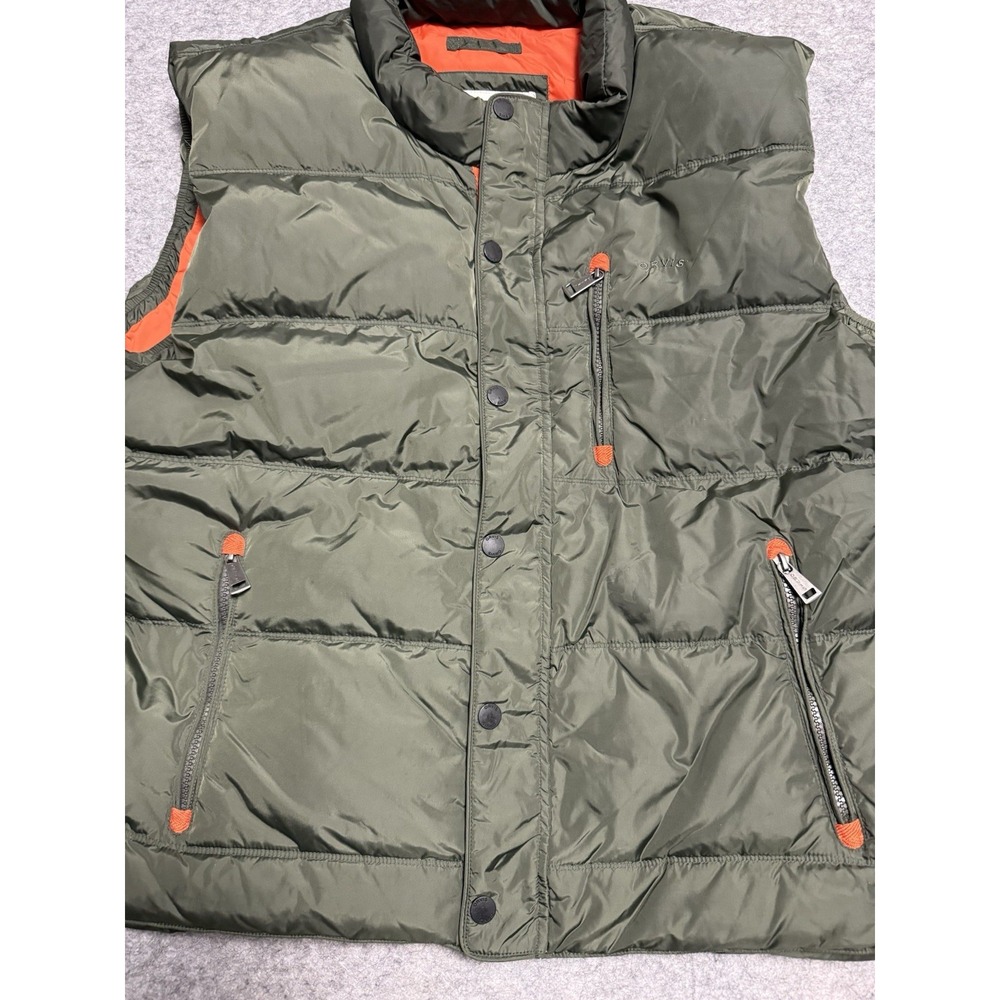 Orvis Men's Green Full Zip Duck Down Puffer Outdoors‎ Pockets Vest Size 2XL